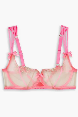 Agent Provocateur Tessy Bügel-BH aus Tüll mit Stickereien und Satinbesätzen - Pink - 34 E