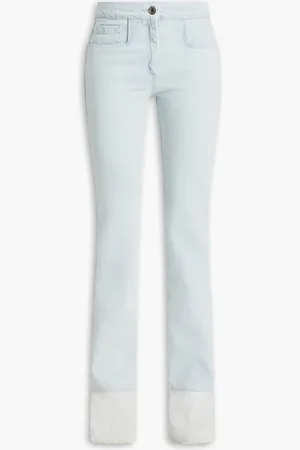 16Arlington Hose mit geradem Bein aus Crêpe mit Falten - Blau - UK 16
