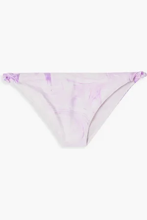 Ganni Tief sitzendes Bikini-Höschen mit Print und Twist-Detail - Lila - DE 44