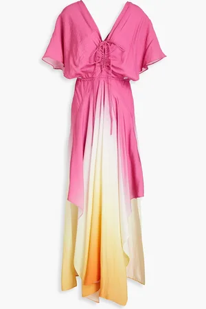 Maje Gerafftes Maxikleid aus Voile mit Farbverlauf - - FR 36