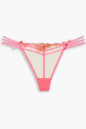Agent Provocateur Tessy String aus Tüll mit Stickereien und Schleifen - Pink - 5