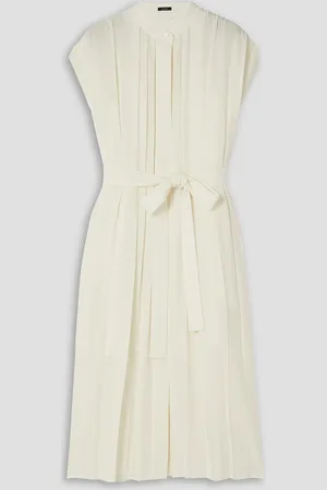 Joseph Davidge plissiertes Midikleid aus Crêpe - Weiß - FR 42