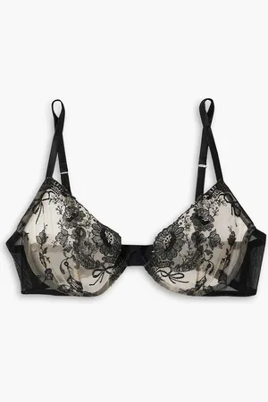 I.D. Sarrieri Tattoo Soft-BH aus Tüll aus einer Seidenmischung mit Bügel und Stickereien - - 32 C