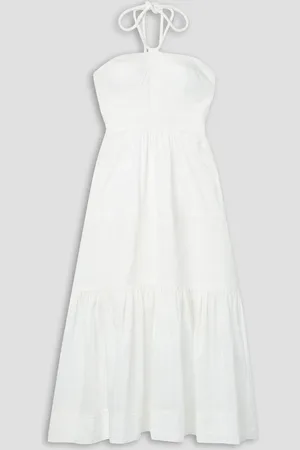 A.L.C. Adelle gestuftes Neckholder-Maxikleid aus Voile - Weiß - US 10