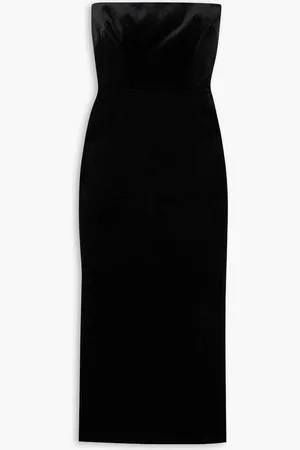 ALEX PERRY Trägerloses Midikleid aus Stretch-Samt - - UK 14
