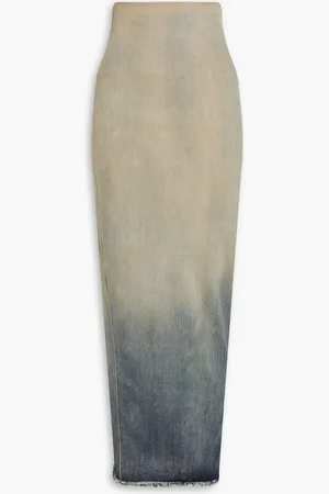 Rick Owens Maxirock aus Denim in ausgewaschener Optik - Neutral - IT 42