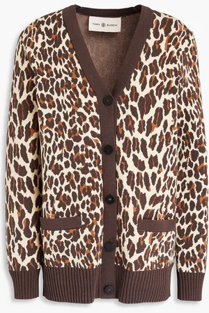 Tory Burch Cardigan aus Jacquard-Strick mit Leopardenprint - - XXS