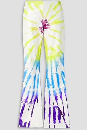 Connor Ives Schlaghose aus Leder mit Batikmuster - - L