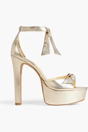 ALEXANDRE BIRMAN Clarita Plateausandalen aus Metallic-Leder mit Schleife - Metallic - EU 41.5