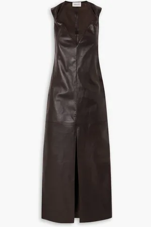 16Arlington Bram Midikleid aus Leder - Braun - UK 12