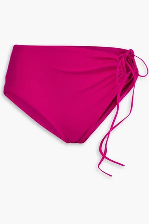 CHRISTOPHER ESBER Hoch sitzendes Bikini-Höschen mit Cut-outs und Raffungen - Lila - UK 8