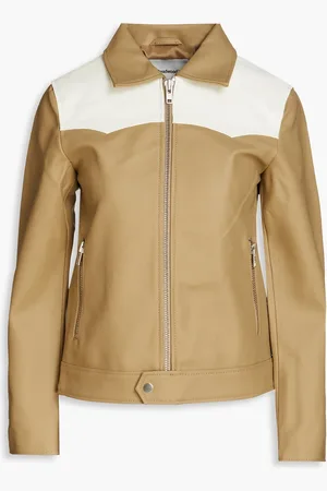 Deadwood Zweifarbige Kunstlederjacke - Neutral - FR 36
