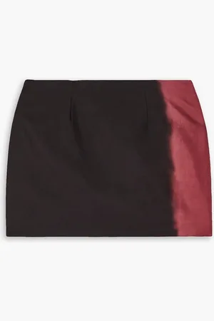 16Arlington Haile zweifarbiger Minirock aus glänzendem Twill - Grau - UK 12
