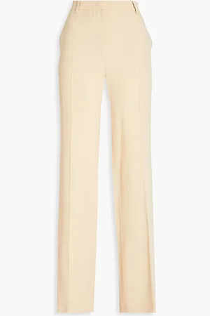Alberta Ferretti Hose mit geradem Bein aus Cady mit Satinbesatz - Neutral - IT 44