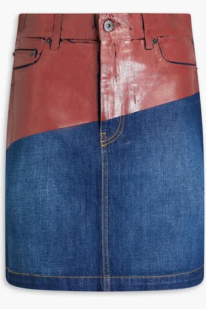 J.W.Anderson Zweifarbiger Minirock aus beschichtetem Denim - Blau - UK 4