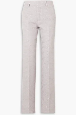 Alessandra Rich Hose aus Bouclé-Tweed aus einer Baumwollmischung mit geradem Bein und Pailletten - Blau - IT 40