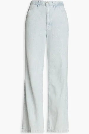Frame Le Baggy Palazzo hoch sitzende Jeans mit weitem Bein und Streifen - Blau - 31