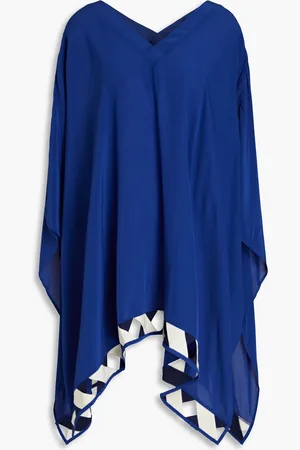 VALIMARE Tulum Strandkleid aus Chiffon mit Cut-outs - Blau - ONESIZE