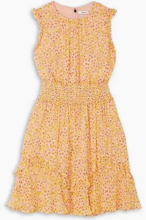 Jason Wu Minikleid aus Seidenchiffon mit floralem Print, Rüschen und Raffung - Pink - US 8