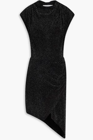 IRO Asymmetrisches Kleid aus Metallic-Strick mit Wickeleffekt - - FR 38