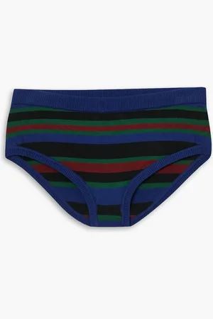 DRIES VAN NOTEN Halbhohes Höschen aus Strick mit Streifen - Blau - XS