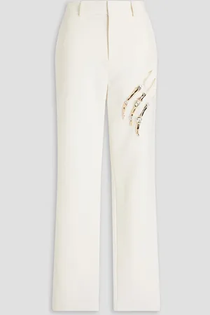 AREA Claw Karottenhose aus Crêpe mit Cut-outs und Verzierung - Weiß - US 14