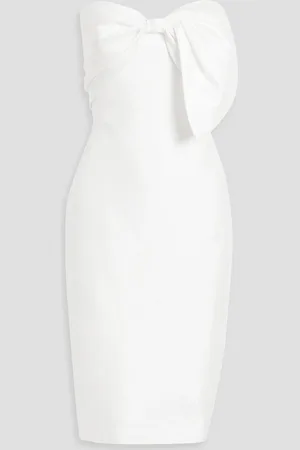 Badgley Mischka Trägerloses Midikleid aus Faille mit Schleife - - US 4