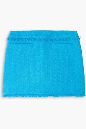 Proenza Schouler Minirock aus Baumwoll-Tweed mit Fransen - Blau - US 10