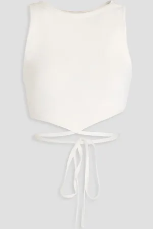 ALICE+OLIVIA Alice Olivia - Latia Cropped Oberteil aus Stretch-Jersey - Weiß - M