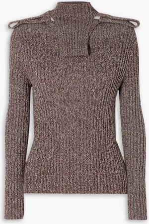 Baserange Melierter Rollkragenpullover aus gerippter Baumwolle - - XS/S