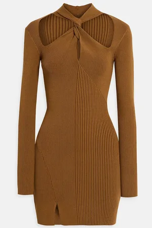Nicholas Minikleid aus Rippstrick mit Twist-Detail an der Vorderseite und Cut-outs - - XL