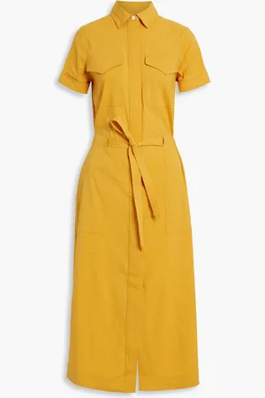RAG&BONE Luna Midikleid aus einer Leinenmischung - Gelb - M