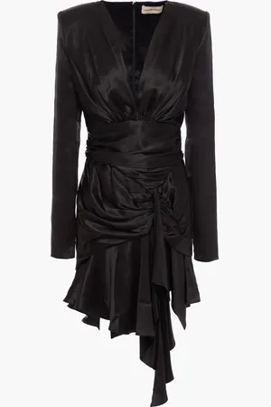 ALEXANDRE VAUTHIER Asymmetrisches Minikleid aus Satin aus Stretch-Seide mit Raffungen - - FR 44