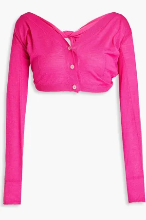 Jacquemus Soli Cropped Cardigan aus einer Wollmischung mit Twist-Detail an der Rückseite - Pink - FR 38