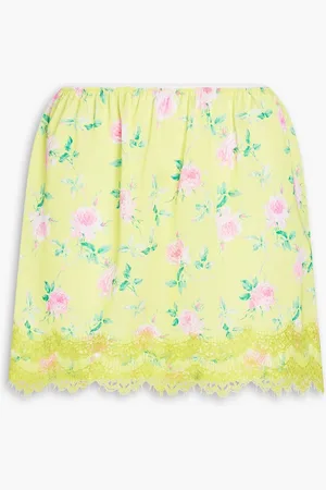 Msgm Minirock aus Crêpe de Chine mit floralem Print und Spitzenbesatz - - IT 40