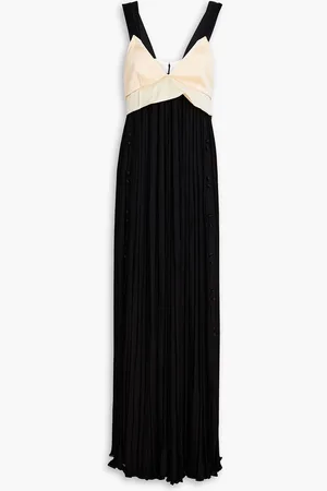 Chloé Maxikleid aus Seidenkrepon mit Einsätzen aus Crêpe-Satin - - FR 36