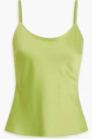 IRIS & INK Cecelia Top aus glänzendem Crêpe - Grün - UK 10
