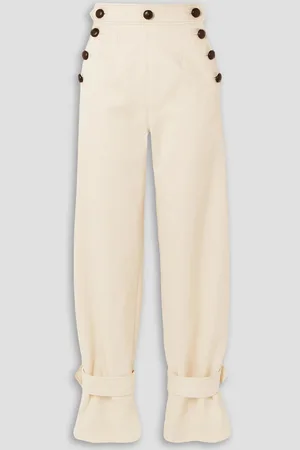 Anna Mason Blondine Karottenjeans mit Zierknöpfen - Weiß - UK 6