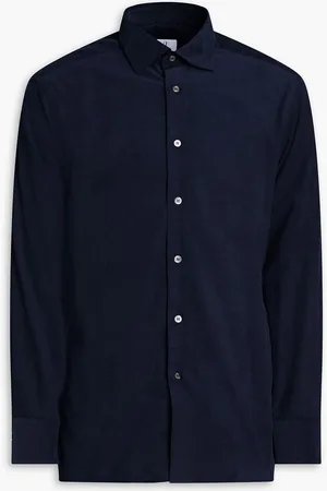 Dunhill Hemd aus Baumwollcord - Blau - XS