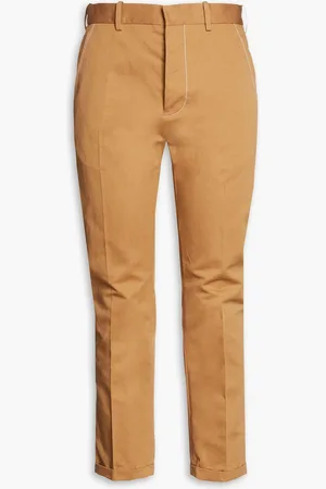 Marni Cropped Hose mit schmalem Bein aus Twill aus einer Baumwoll-Leinenmischung - Braun - IT 48