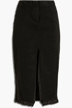 Acne Studios Midirock aus Wollfilz mit Shelleinsatz - Grau - DE 34