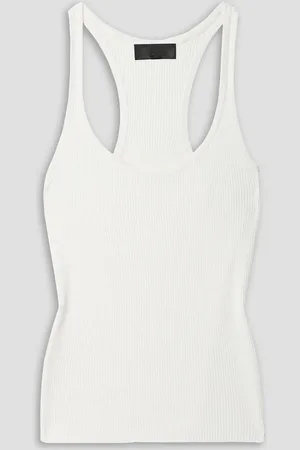 NILI LOTAN Caden Tanktop aus geripptem Baumwoll-Jersey - Weiß - L