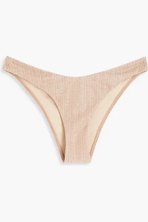 ZIMMERMANN Tief sitzendes Bikini-Höschen aus Stretch-Jersey in Metallic-Optik - Metallic - 0