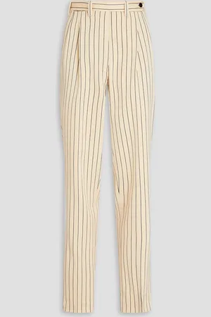 Giuliva Heritage Collection Cornelia Karottenhose aus Wolle mit Nadelstreifen - Weiß - IT 36