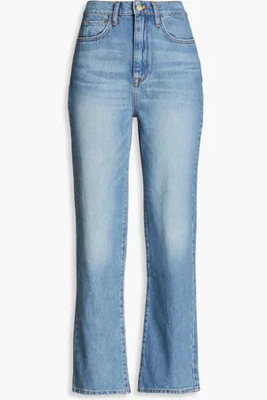 Triarchy Hoch sitzende Cropped Jeans mit geradem Bein - Blau - 28