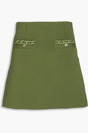 Maje Mini-Strickrock mit Kettenverzierung - Grün - FR 40