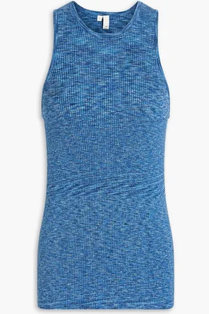 tibi Meliertes Tanktop aus gerippter Baumwolle - Blau - XS
