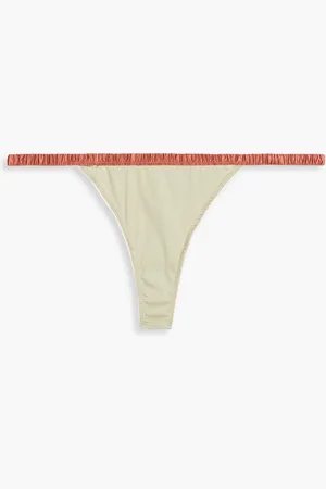 LOVE Stories Room Service String aus Satin und Leavers-Spitze - Grün - IT IV