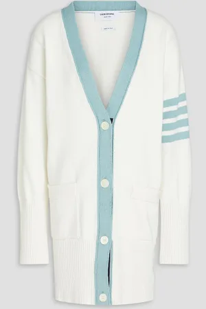 Thom Browne Zweifarbiger Cardigan aus Baumwolle mit Streifen - - IT 38