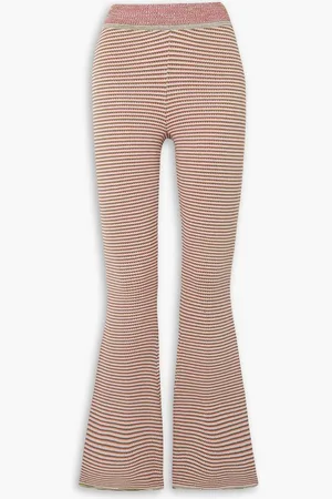 LIVE THE PROCESS Flora gestreifte Schlaghose aus Chenille - Pink - L